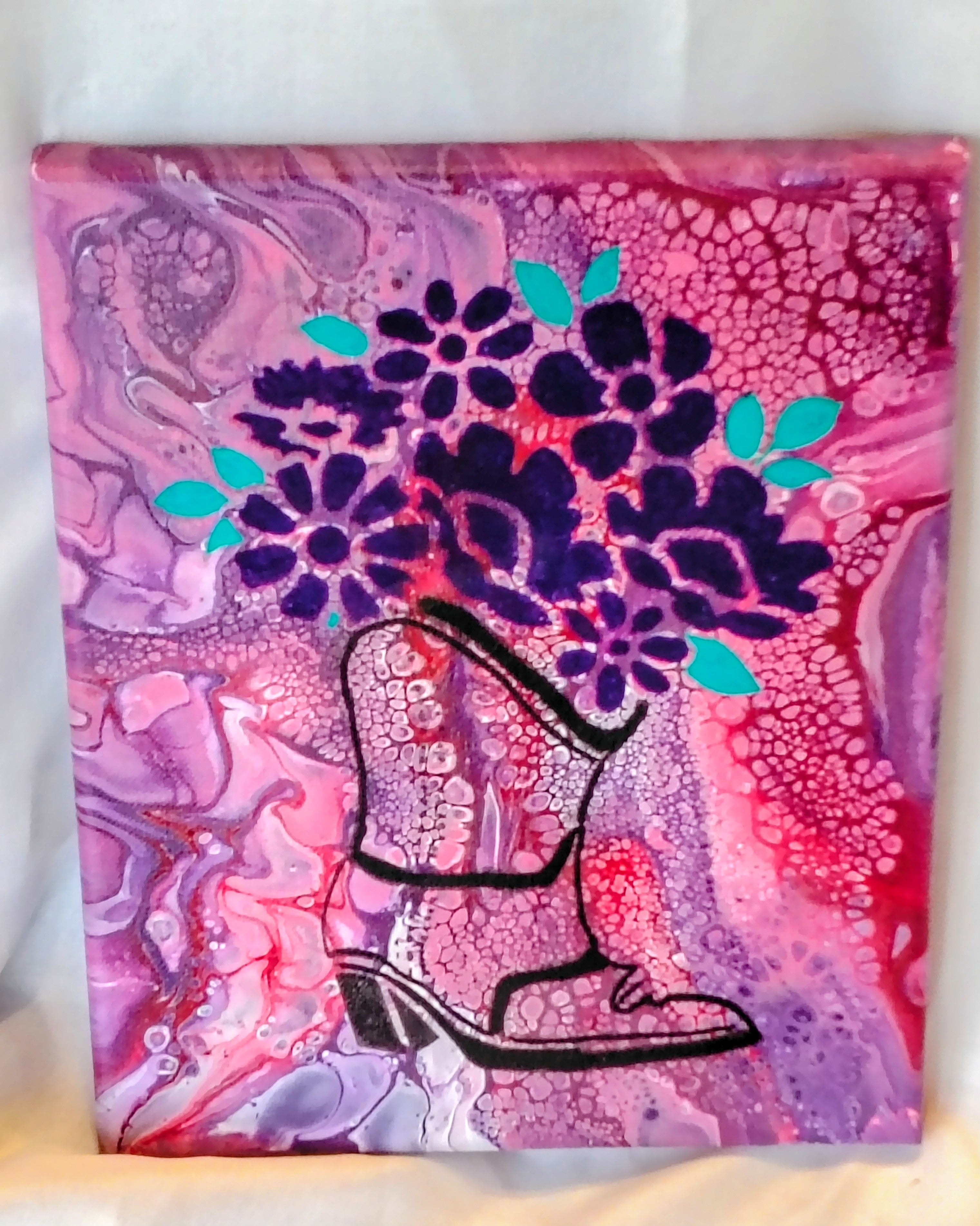 Cowboy boot with flowers